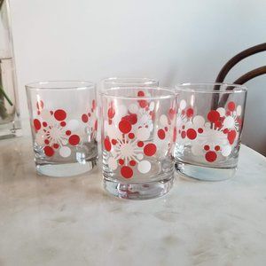 MCM Red & White Atomic Dots Double Old Fashioned Glasses - 4